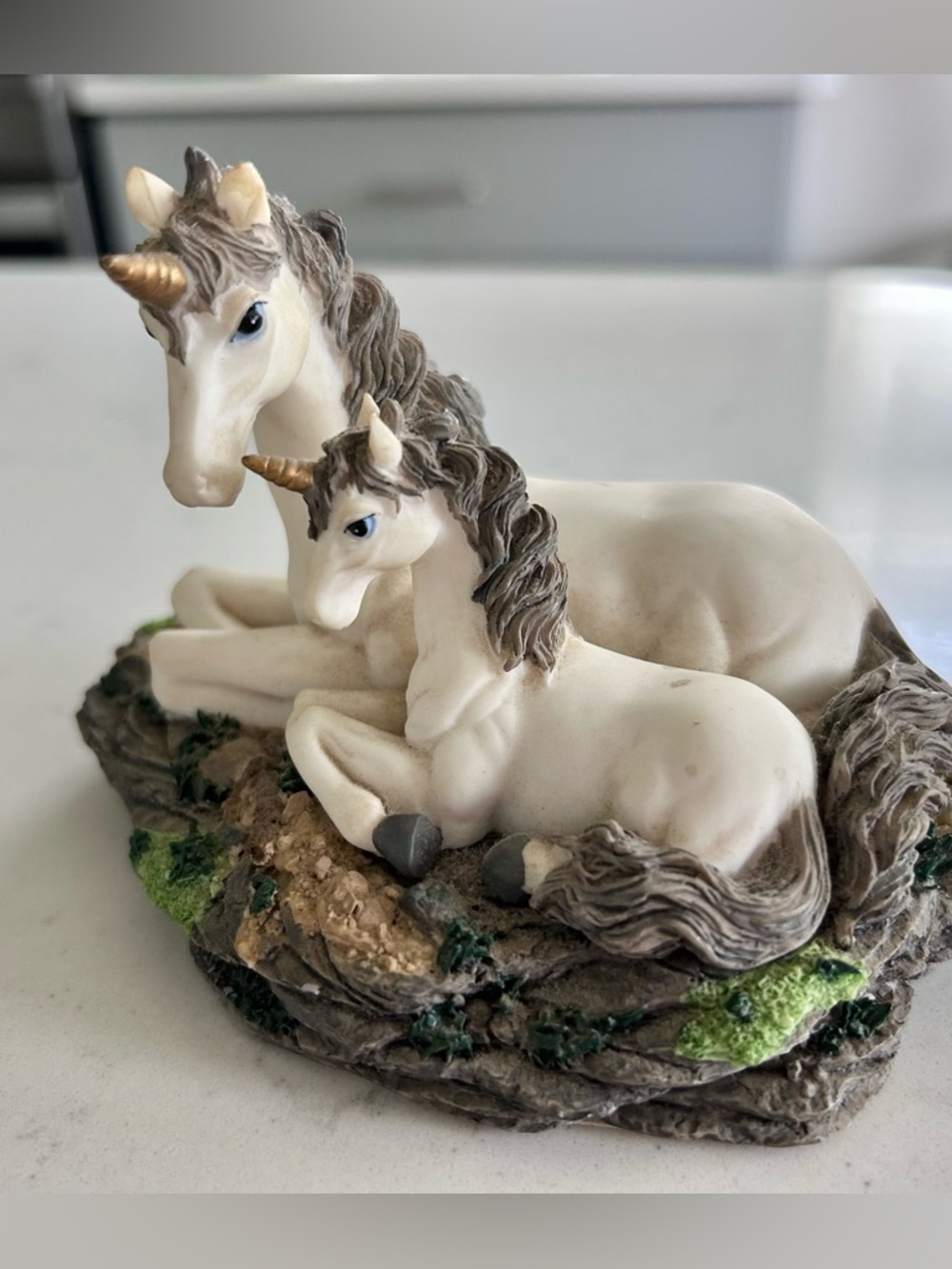 Vintage Herco Gift unicorns at rest figurine